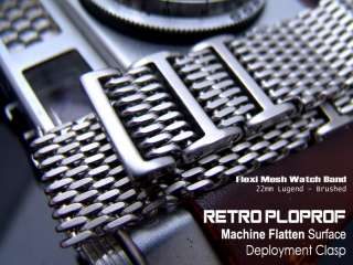 22mm Flexi Retro Ploprof SHARK Mesh Watch Band 848568000496  