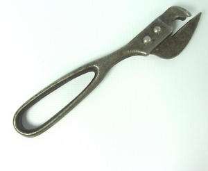 VERY OLD ANTIQUE PEWTER LEAD HANDLE CAN OPENER  