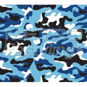   Blue Camouflage Vinyl Wrap Decal Adhesive Backed Sticker Film 48x24