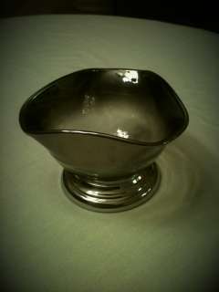 Dorothy Thorpe Vintage glass Candy Nut Dish silver fade rim Mad Med 
