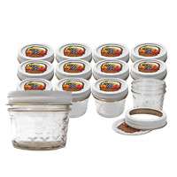 CASE OF 12 4 0Z QUILTED JELLY CANNING JAR GLASS JARS  