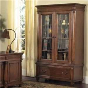    Wesley Cherry Bookcase with Glass Panel Doors