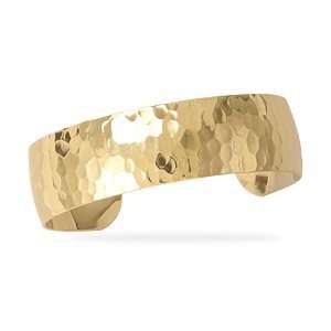  14kt GP Brass Hammered Fashion Cuff Bracelet Jewelry