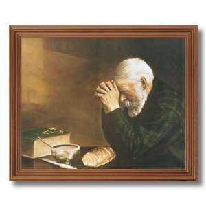  Daily Bread Man Praying At Dinner Table Grace Religious 