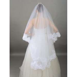   Embroidered Waltz Wedding Bridal Veil White One Size 