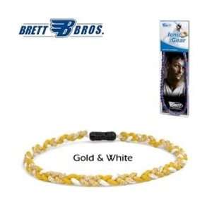  Brett Brothers Ionic Titanium Braided Necklace   Gold 