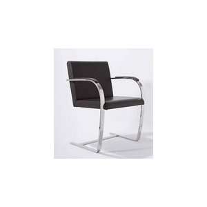   Brown Leather Side Chair, 9500 Same Styling as Knoll Brno Chair