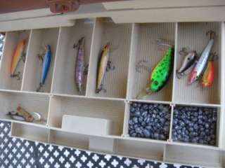   of Vintage~Plano 757 Tackle Box Loaded w/Fishing Lures/Hooks  
