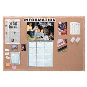  Oak Frame Bulletin Board   48 H x 120 W
