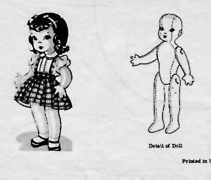 751 Doll 30 Tall Use Size 2 Childs Clothes Vintage Sew Pattern  