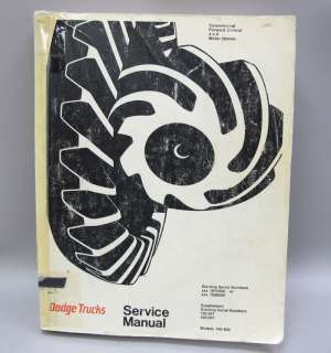 1969 70 Dodge Power Wagon Sweptline Truck Service Procedure Manual 