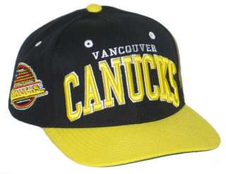  CANUCKS NHL HOCKEY VINTAGE BLACK SUPER STAR SNAPBACK HAT/CAP NEW