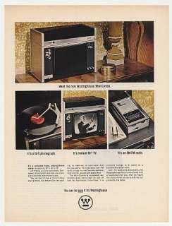 1967 Westinghouse Mini Combo Phonograph TV Radio Ad  
