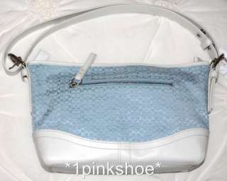   Mini Signature Sky Blue Jacquard Coach Handbag, Style # Z15222  