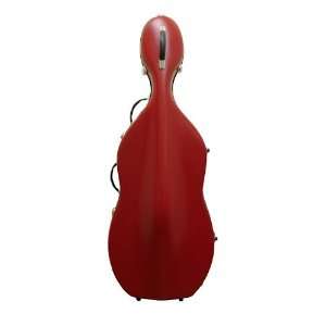  Tonareli Fiberglass Cello Case w/Wheels  Burgundy Musical Instruments