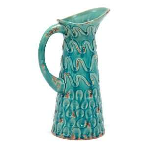  Tall Ceramic Turquoise Pitcher Vase: Home & Kitchen