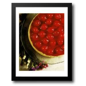  Close up of a cherry covered cheesecake 22x28 Framed Art 