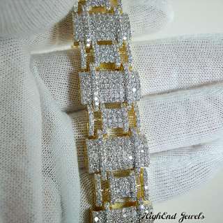 Custom 18K Gold Finish Iced Out Lab Diamond Bracelet  