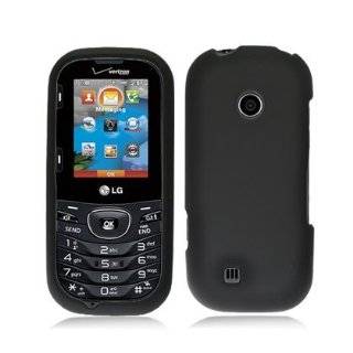Black Rubberized Coating Hard Plastic Case Cover for LG Cosmos 2 VN251