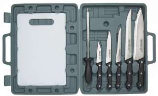 Kitchen Chic 8pc Knife & Cutting Board Cutlery Set Case  