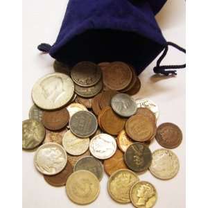  Collection of 50 old US Coins in gift bag 