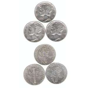  WWII MERCURY SILVER DIMES by HOBBITS US COIN MART 