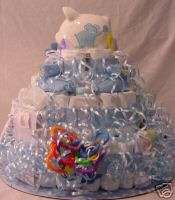 MY BABY CAKES & MORE 3 TIER BOY DIAPER CAKE 70 DIAPERS  