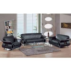  Global Furniture 559 Black Modern Living Room Set 559 BL 