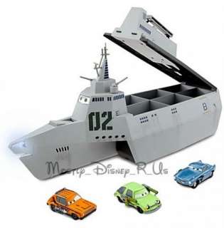   Cars 2 Combat Ship Play Set W/ 3 Diecast Cars Collector Case  