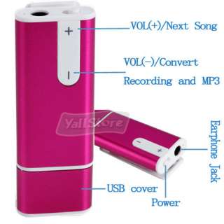 New 4GB Digital Mini Voice Recorder MP3 Player Red U Disk  