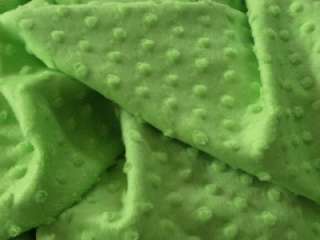 LIME GREEN MINKY DIMPLE DOT CHENILLE SEWING FABRIC BTY  