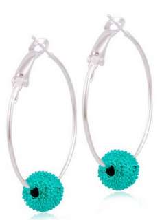   43MM Basketball Wives Inspired Disco Ball Bead Spacer Hoops Earrings
