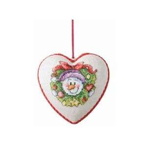   Snowman Heart Ornament Counted Cross Stitch Kit Arts, Crafts & Sewing