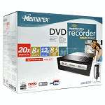 Memorex 20x DVD±RW DL USB External Burner w/LightScribe  