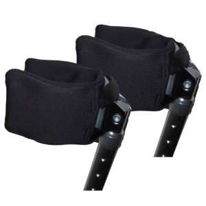 Crutcheze Forearm Crutch Pads, Covers for Arm Cuffs (Pr), Black/Black 