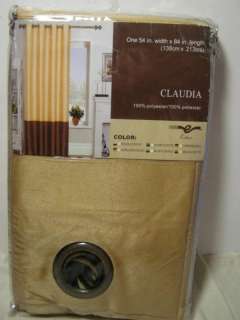 ESTEX CLAUDIA GROMMET WINDOW PANEL GOLD COFFEE 54X84  