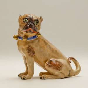 Rare Dresden French Bulldog Antique Porcelain Hand Painted Figurine 