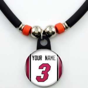 Miami Heat Basketball Jersey Necklace Personalized with Your Name and 