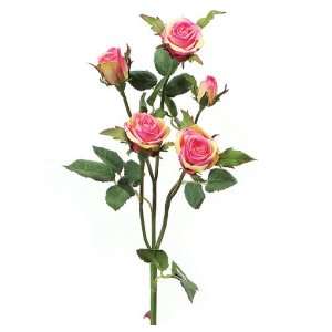  Pack of 12 Decorative Artificial Pink & Yellow Rio Rose Silk Flower 
