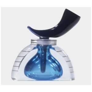  Correia Designer Art Glass, Perfume Bottle, Aqua/black 
