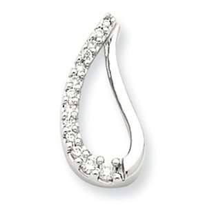    14K White Gold Teardrop Diamond Pendant GEMaffair Jewelry