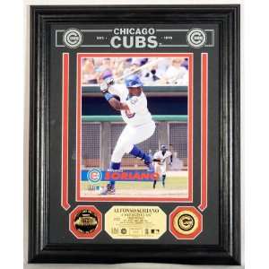 Alfonso Soriano Chicago Cubs Archival Etched Glass Photo Mint with Two 