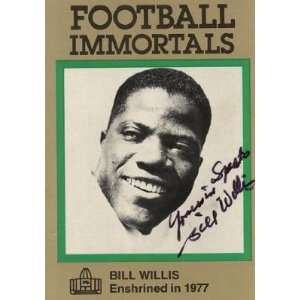 Bill Willis Autographed Football Immortals Card #126   Cleveland 