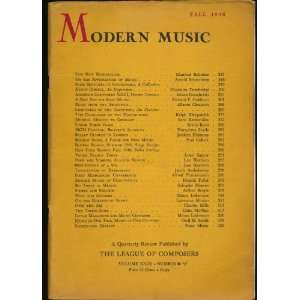  Modern Music (Volume XXIII   NUMBER 3 (4), Fall 1946) Arnold 