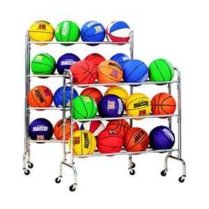  Portable Ball Rack Holds 12 3 Tiers Steel Tubing Casters 