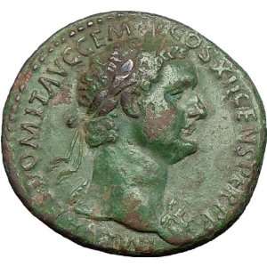  Domitian 92AD Large Authentic Ancient Roman Coin Virtus w 