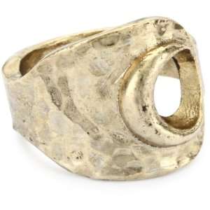  Low Luv by Erin Wasson Gold Hammered Crescent Ring, Size 7 