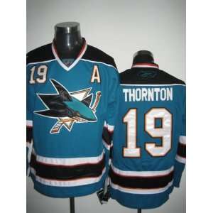 Joe Thornton #19 Blue NHL San Jose Sharks Hockey Jersey Sz50