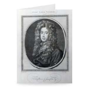 John, Lord Somers, engraved by John Golder,   Greeting Card (Pack of 