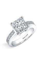 Bony Levy Bridal Princess Cut Diamond Semi Mount Ring ( 